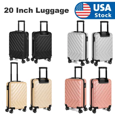 [USA STOCK] ABS Luggage 20-Inch Luggage With Spinner Wheels Small Portable Boarding Luggage Short