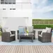 4 Piece Outdoor Patio Furniture Sets Garden Set Wicker ，99.6 x 28.3 x 30.3 inches garden furniture