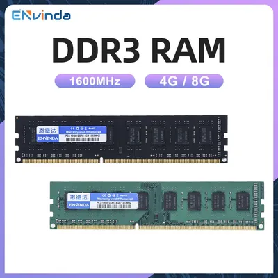 Envinda 4GB 8GB Desktop Memoria Ram DDR3 DDR3L 1600MHz PC3-12800U PC3-10600 DIMM 1.5V 1.35V Non-ECC