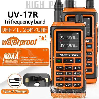 Baofeng UV-17R Walkie Talkie Tri Band Wireless Copy Frequency High Power 999CH Long Range Type-c Two