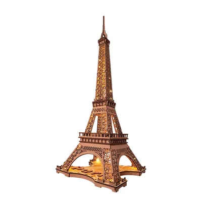 Robotime 3D Wooden Puzzle Game Night of the Eiffel Tower 1:638 Models for Children Adult DIY Crafts