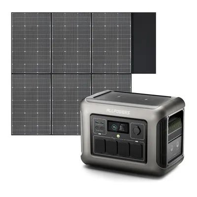 ALLPOWERS R1500 Portable Power Station with 600W Solar Panel 2500W 2016Wh LiFePO4 AC Output Solar