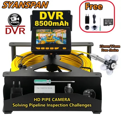 SYANSPAN DVR 16GB Card 8500mAh Battery Capacity HD Pipeline Camera IP68 Industrial Drain Sewer Pipe