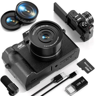 NBD Compact Digital Photography Camera 4K WIFI Web Cam Vintage Vlog Video Recorder YouTube 48MP