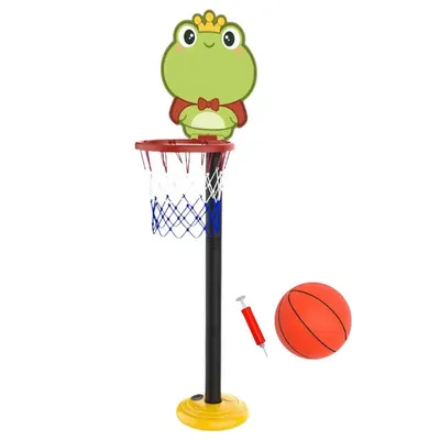 Portable Basketball Goals Kids Basketball Stand Cartoon Easy-Store Fun Early Education Toy Height