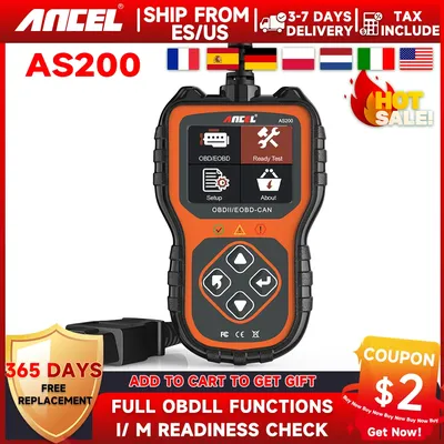 ANCEL AS200 Automotive OBD2 Scanner OBD Code Reader Car Diagnostic Tool Check Engine Fault Check