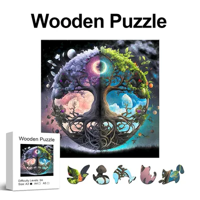 Tree of Life Wooden Puzzle, High Difficulty Toys Puzzle, Concentration Training For Adults,