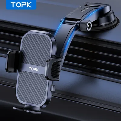 TOPK Car Phone Holder Mount for Dashboard Cell Phone Holders for Your Car for iPhone Samsung All