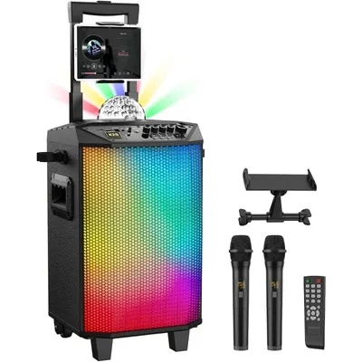 Wireless Karaoke Machine for Adults, PA System Portable Bluetooth Singing Speaker with Dual Wireless