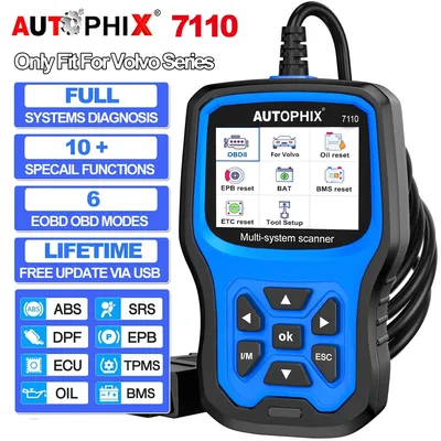 AUTOPHIX 7110 OBD2 Scanner for Volvo Full Systems Car Code Reader Battery for All Volvo After 1996