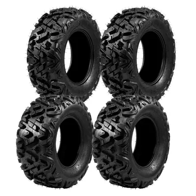 Complete Set of 4 All Terrain ATV UTV Tires 25x8-12 Front & 25x10-12 Rear 6PR Tubeless