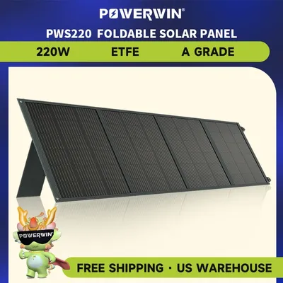 POWERWIN PWS220 220W ETFE High Efficiency Foldable Solar Panel IP65 Series/Parallel with USB Outputs