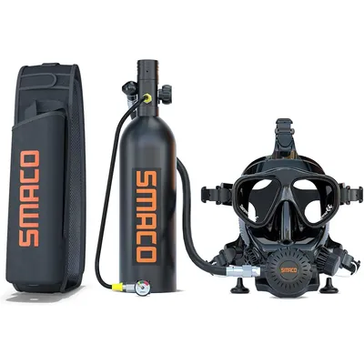 SMACO S400Pro 1L Scuba Diving Tank for 15-20 Mins Underwater Ideal for Recreational Diving and