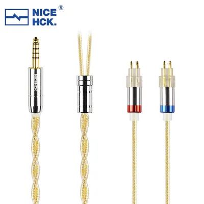 NiceHCK HeadCOAX Furukawa Copper Silver Alloy+8N Copper Foil+Silver Plated Cable 4.4mm HD650/Dual