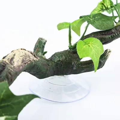 1/2pcs Reptile Terrarium Plant Decoration Reptile Plants With Suction Cup For Amphibian Lizard