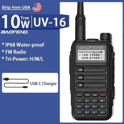 Baofeng UV-16 IP68 Waterproof Walkie Talkie Dual Band High Power Radio Dual Band Vhf Uhf CB Ham