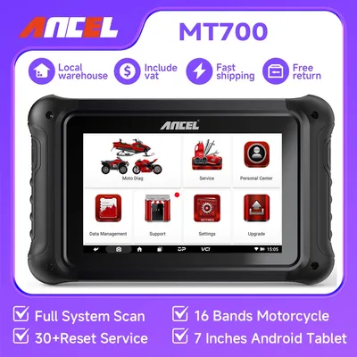 Ancel MT700 Motorcycle Scanner All System Diagnosis 31+ Reset Function Oil Reset Auto VIN Motorcycle