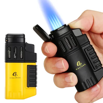 Lighter Puro Butane Jet Torch Lighter Gas Cigar Punch Pocket Cigar Lighters Outdoor Metal Cigar