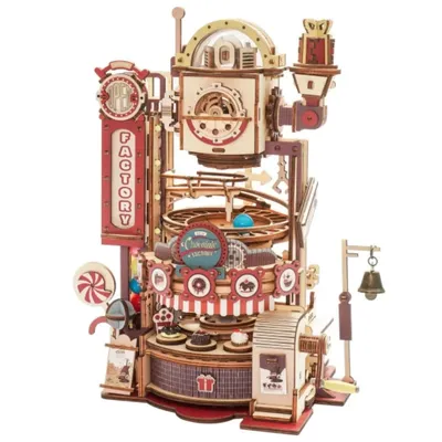 Robotime ROKR Marble Chocolate Factory 3D Wooden Puzzle Games Assembly Model Building Toys for