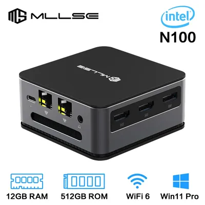 MLLSE G2 Mini PC Windows 11 Pro Alder Lake N100 Intel 12th DDR4 12GB RAM 512GB SSD WiFi 6 BT5.2