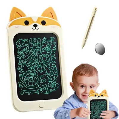 LCD Writing Tablet for Kids 10 Inch Drawing Tablet Cute Kids Doodle Board Screen Lock Battery