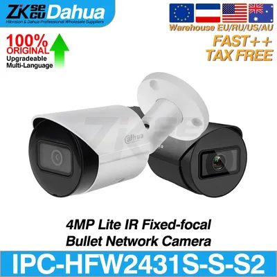 Dahua Original IPC-HFW2431S-S-S2 4MP 2K Lite Bullet Network IP Camera Intrusion Tripwire IR 30M SD