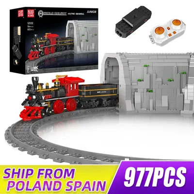 MOULD KING 12030 Technical World Railway The General Locomotive Rmote Control Train Building Blocks