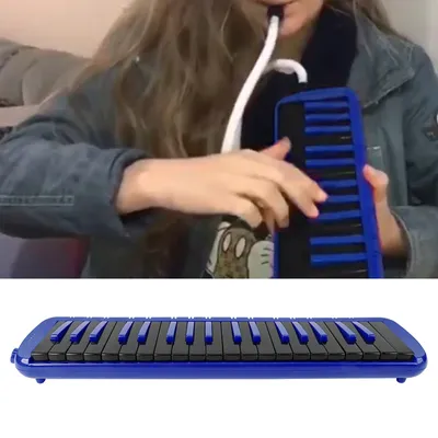 Melodica 37 Key Wind Musical Instrument Suitable for Beginner Practice Bag F37s(Blue ) Organ for