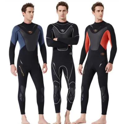 3MM Men's Full Body Wetsuit Diving Snorkeling Wetsuit Underwater Long Sleeve Swimsuit Surfing Summer