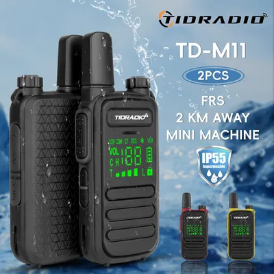 TIDRADIO 2pcs TD-M11 Mini Walkie Talkie FRS Long Range Rechargable Portable Kids Two Way Radio