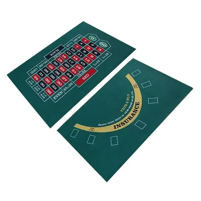 60x90cm Double-sided Game Tablecloth Russian Roulette & Blackjack Gambling Table Mat For Coffee