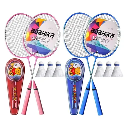 portable Badminton Set 1 Pair Lightweight Backyard Games Badminton With Carrying Bag And 3 Badminton