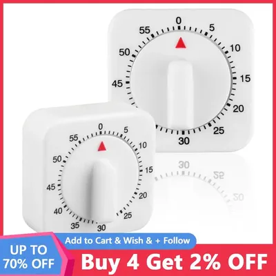 Kitchen Timer 60 Minutes Count Square Cooking Up Alarm Sleep Temporizador Clock Mechanical Stopwatch