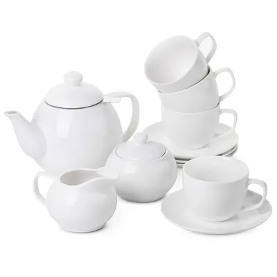 BTaT - Royal Tea Set, 4 cups (8oz), Pot (32oz), Creamer and Sugar Set, Tea Set, Tea Service, Cups