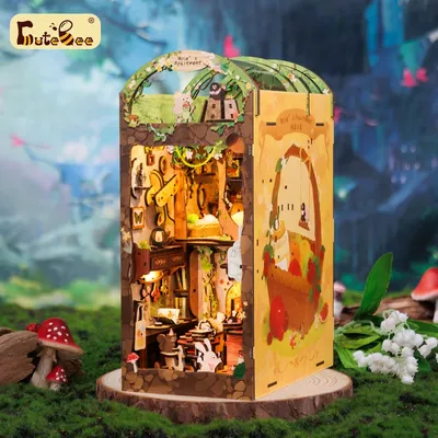 Cutebee Book Nook Kit 3D Wooden Puzzle Bookshelf Roombox Toy Mole's Apartment Miniature with