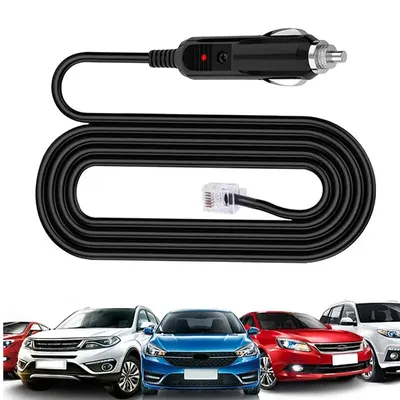 Radar Detector Adapter Cable 12V 2A Adapter Cord Lighter To Rj11 Power Cable Replacement Connecting