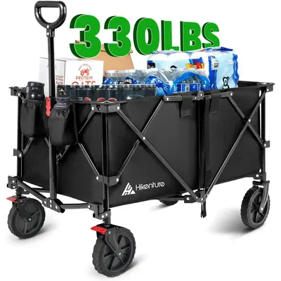 Collapsible Wagon 330LBS Capacity, 200L Extra Large Wagons Carts Foldable, Heavy Duty Folding Wagon