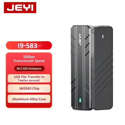 JEYI M2 SSD Case NVMe USB 3.2 Type C Gen2 10Gbps M.2 SSD Enclosure Aluminum Alloy M.2 NVMe Enclosure