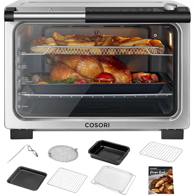 COSORI 13-in-1 Ceramic Air Fryer Toaster Oven Combo, Flat-Sealed Heating Elements for Easy Cleanup,