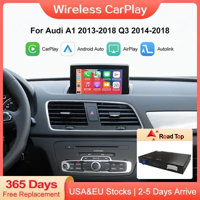 Road Top Wireless Apple CarPlay Android Auto for Audi A1 Q3 RMC 2013-2018, with AirPlay Mirror Link