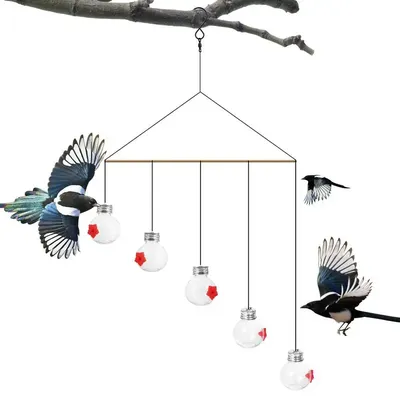 Wind Chime Hummingbird Feeder Hangable Charming Hummingbirds Feeders Creative Lightweight Handmade