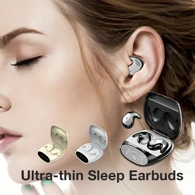 Mini Headphones Bluetooth Invisible Wireless Headset,Sleep Earphone With Mic Sports Waterproof