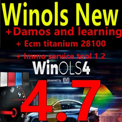 Newest WinOLS 4.7 With Plugins Vmware +Damos +ECM TITANIUM 1.61+ IMMO SERVICE Tool 1.2+ ECU