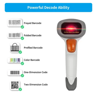 NETUM L5 Wired 2D Barcode Scanner and NT-1228BL Wireless Bluetooth 2D QR PDF417 Bar Code Reader for