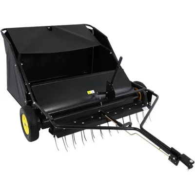 STS-42BHDK-A 42" Tow-Behind Lawn Sweeper with Dethatcher and Hamper Windscreen