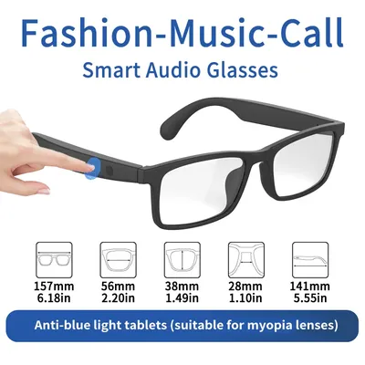 New smart glasses wireless bluetooth hands-free call music headset with speaker fashion glasses