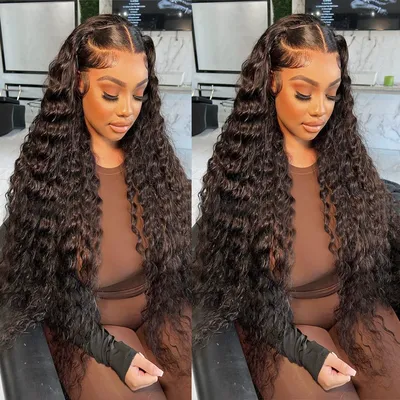 Deep Wave Frontal Wig 13x6 HD Lace Frontal Wig 5x5 Lace Closure Wig Deep Curly 30 Inch Lace Front