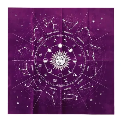 Altar Tarot Cloth 12 Constellations Tarots Game Tablecloth Board Game Playing Card Mat Velvet Tarot