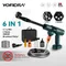YOFIDRA 200Bar Brushless Electric High Pressure Washer Water Gun 6IN1 Cordless Car Washer Cleaning