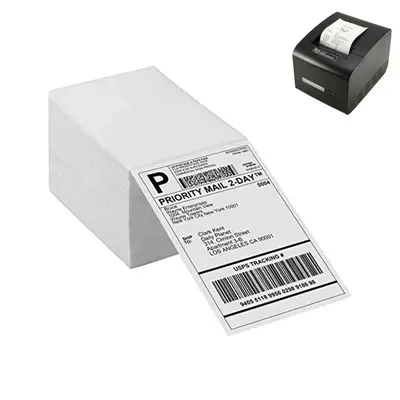 Thermal Shipping Address Labels Fold Thermal Labels 500 Labels Per Stack Strong Stickiness Direct